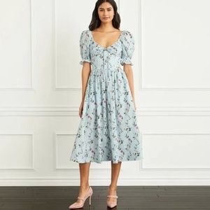 Hill House Home Pond Floral Ophelia Dress in Pond Floral, Size Small